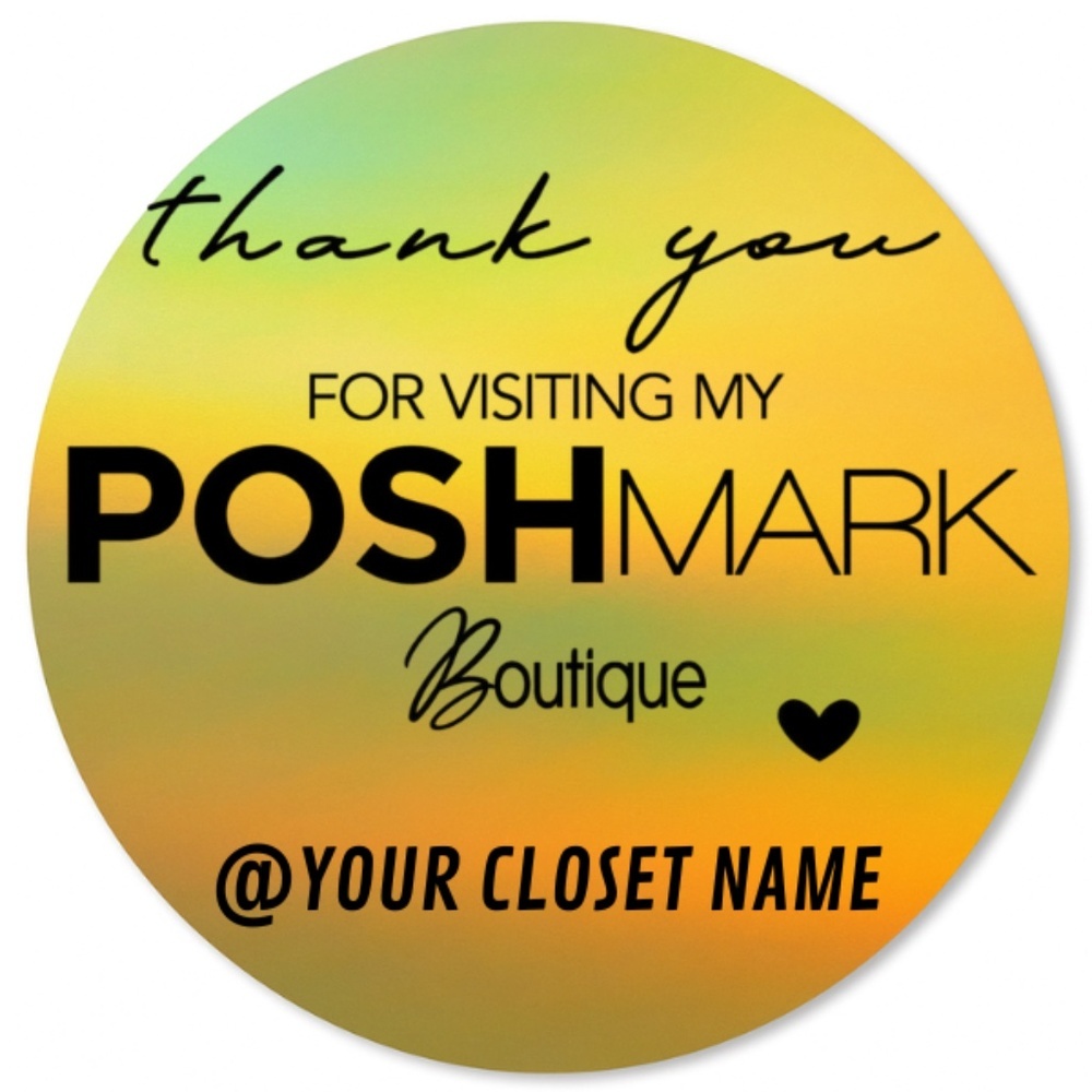 Personalized Holographic Poshmark Stickers – Add Your Closet Name! new - Picture 6 of 6